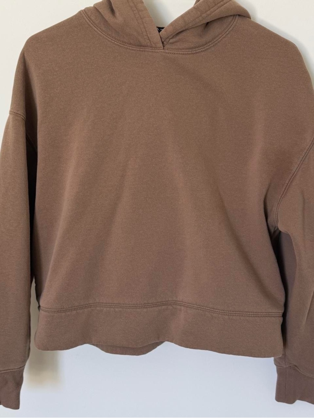Zara Taupe Cropped Hoodie
